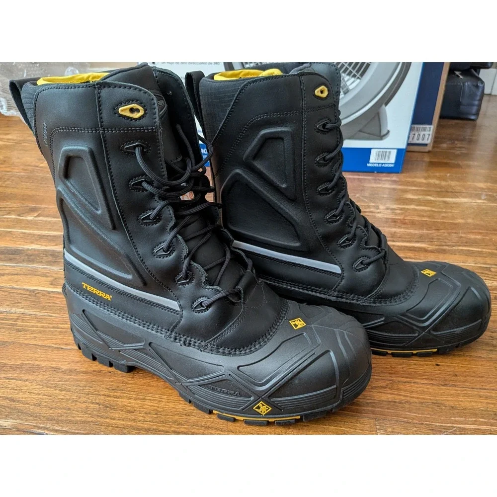 TERRA Crossbow Boots Mens Size 14 Black Composite Safety Toe TR 915605 -76 F NEW